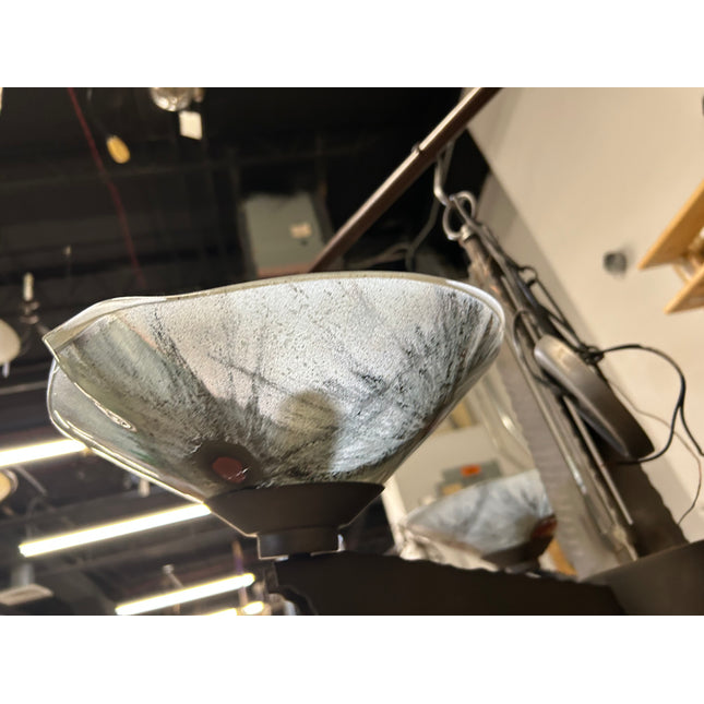 Metal Chandelier with Stained Glass Shades