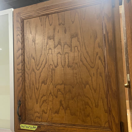 24”W Upper Oak Cabinet