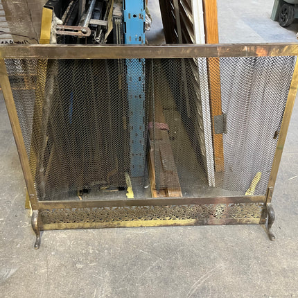 38”W Brass Fireplace Screen