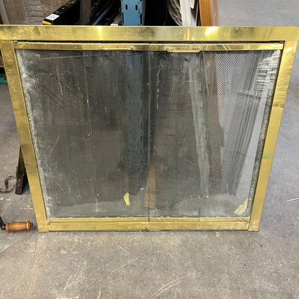 Brass & Glass Fireplace Screen