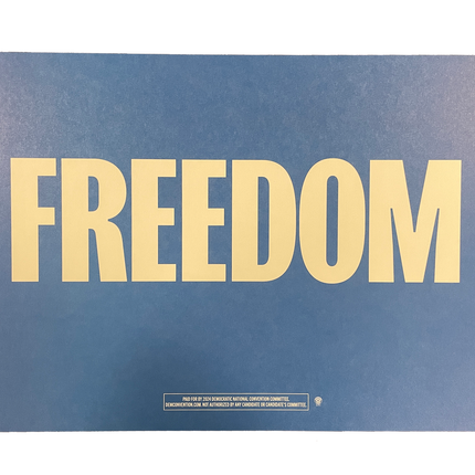 Chicago - "Freedom" 2024 DNC Sign 2 (Blue and Red/Blue and White)