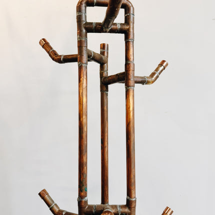 Oak and Copper Coat Rack