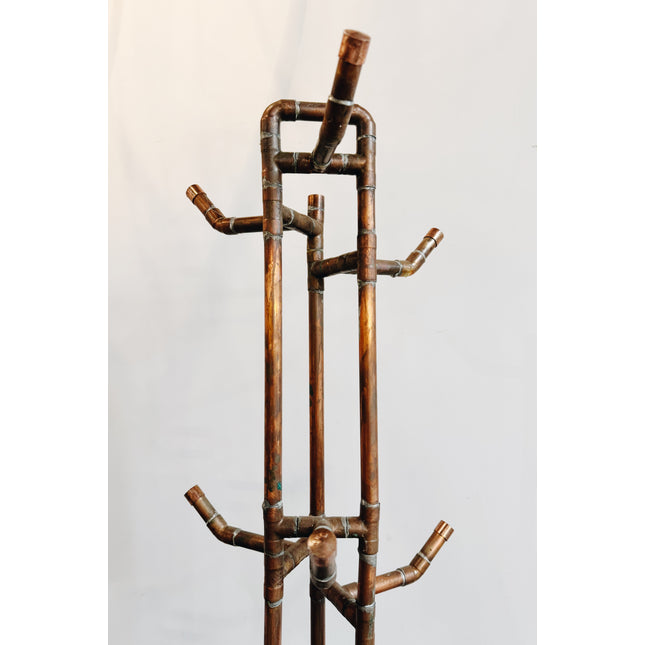 Oak and Copper Coat Rack