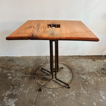 Hole-in-One Oak and Copper Pipe Table