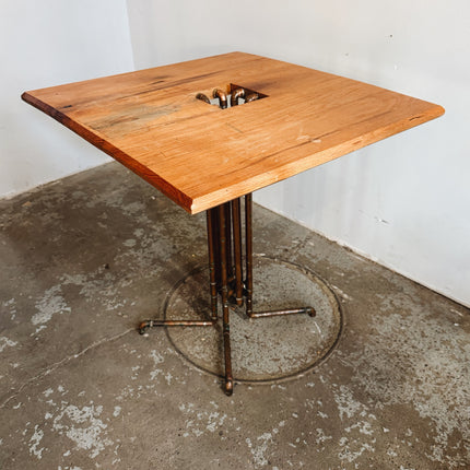 Hole-in-One Oak and Copper Pipe Table