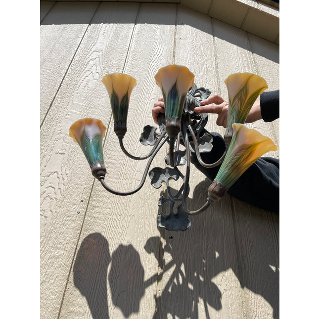Feather Glass Bouquet Sconces