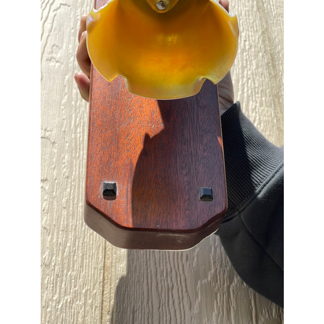 Feather Glass Mahogany Sconces - Single Light