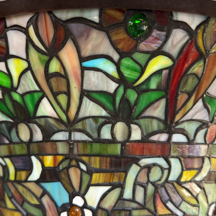 (Reproduction) Inverted Vintage Tiffany Hanging Light – Stained Glass Fixture