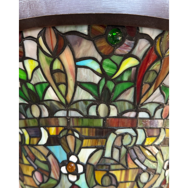 (Reproduction) Inverted Vintage Tiffany Hanging Light – Stained Glass Fixture