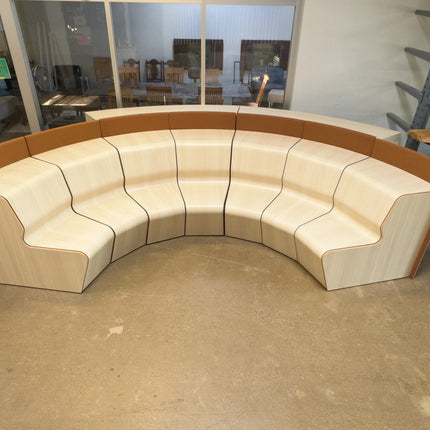 OFS Gathr Modular Lounge - Seven Seats with Back Panels and Countertop Table