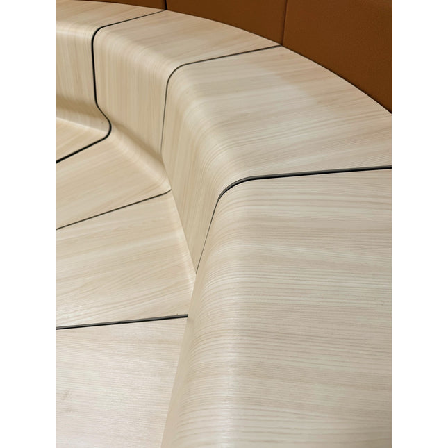 OFS Gathr Modular Lounge - Seven Seats with Back Panels and Countertop Table