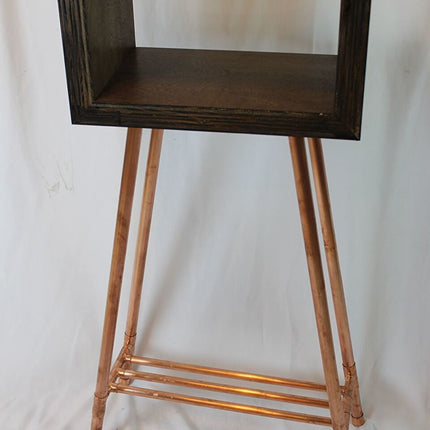 Mid-Century-ish Plywood and Copper Pipe Table/Stand