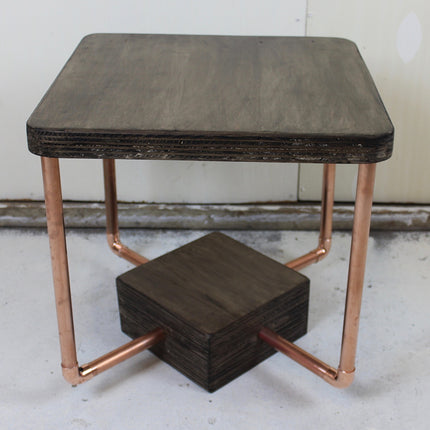 Kona-Stained Poplar and Copper Pipe Cube Table