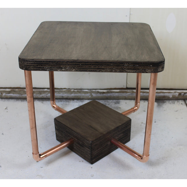 Kona-Stained Poplar and Copper Pipe Cube Table