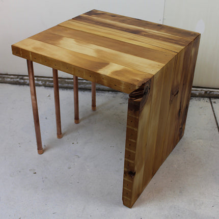 Reclaimed 2x4 and Copper Pipe Waterfall Table