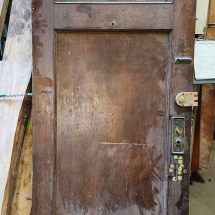 79 1/2"x33 5/8"2 Panel Stained Door W/Overhead Vent