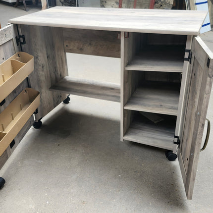 Better Homes & Gardens Modern Farmhouse Sewing Table, Rustic Gray Finish