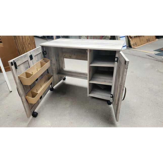 Better Homes & Gardens Modern Farmhouse Sewing Table, Rustic Gray Finish