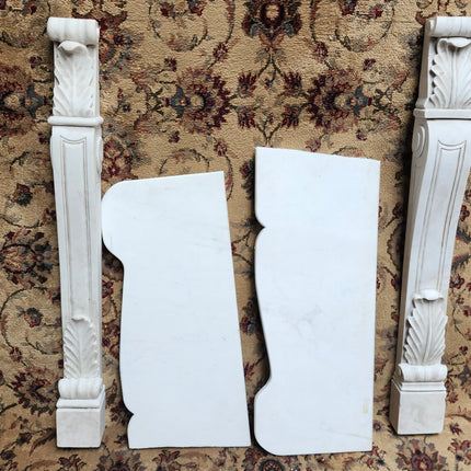 Ornate White Marble Fireplace Mantle