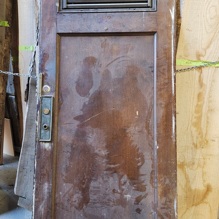 79 1/2"x33 5/8"2 Panel Stained Door W/Overhead Vent