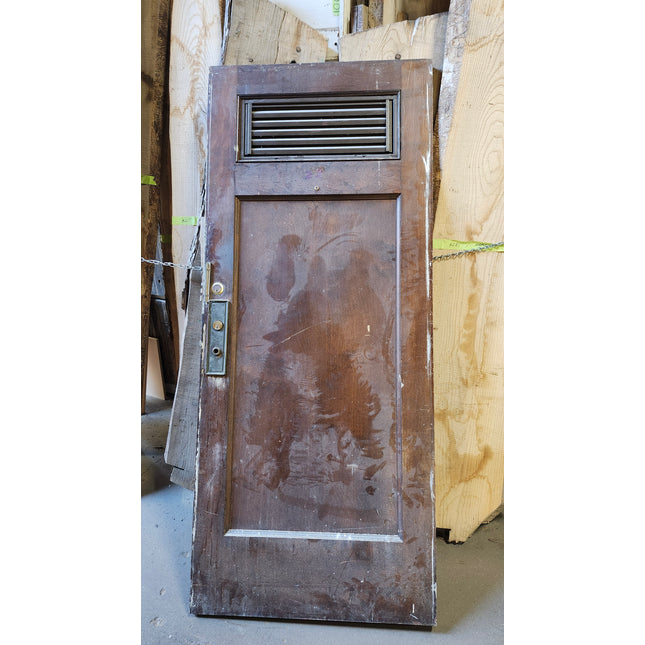 79 1/2"x33 5/8"2 Panel Stained Door W/Overhead Vent