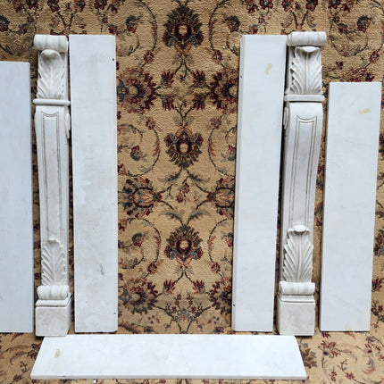 Ornate White Marble Fireplace Mantle