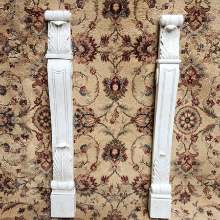 Ornate White Marble Fireplace Mantle