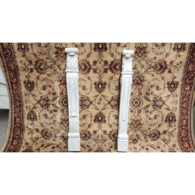 Ornate White Marble Fireplace Mantle