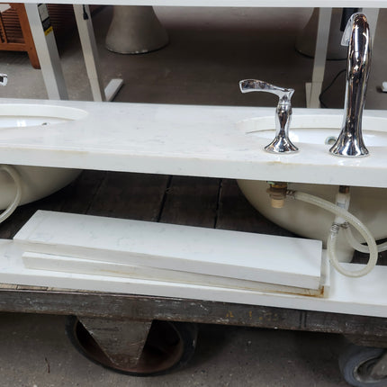 White Marble Double Vanity Top