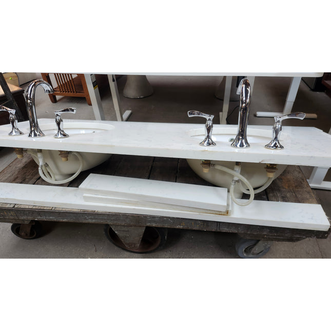 White Marble Double Vanity Top