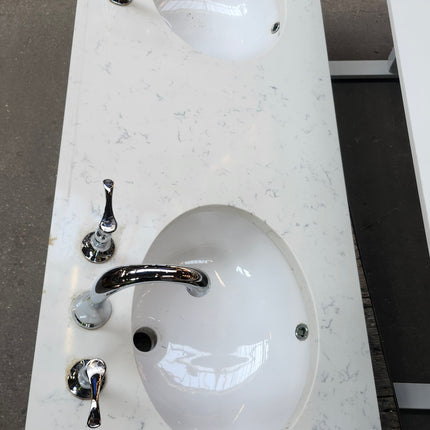 White Marble Double Vanity Top