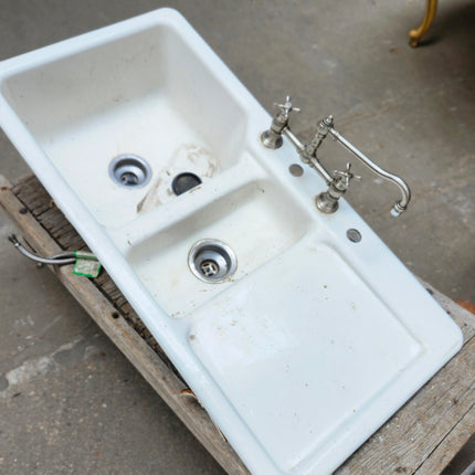 Double Basin Cast Iron Farmhouse Sink