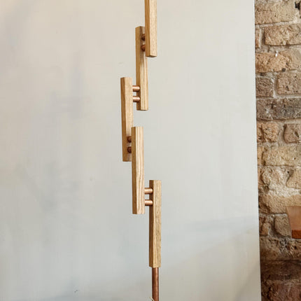 Red and White Oak Modern Sculpture
